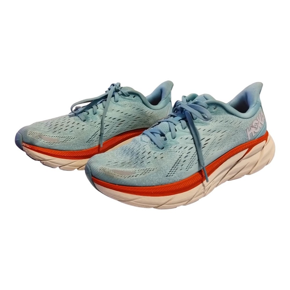HOKA ONE ONE Clifton 8 Aquarelle Eggshell Blue Running Shoes Womens Size 9 B